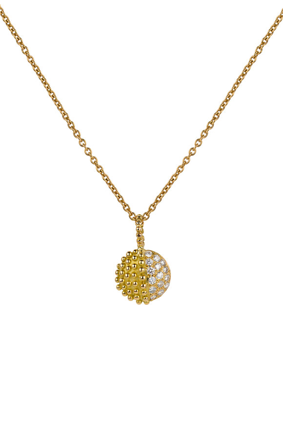 Garnazelle Granule & Diamond Pendant Necklace