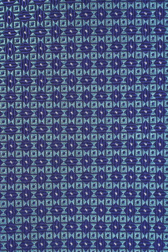 Kiton Green Geometric Print Silk Necktie - view 2
