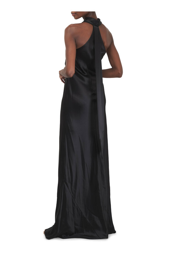 Galvan Pandora Black Satin Gown - view 4