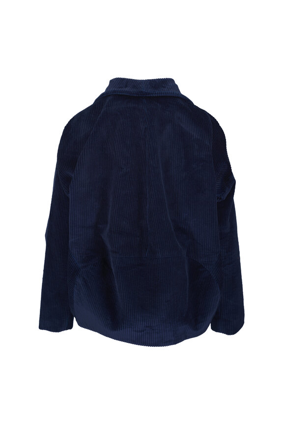 Zero + Maria Cornejo Osita Navy Corduroy Bomber Jacket - view 4