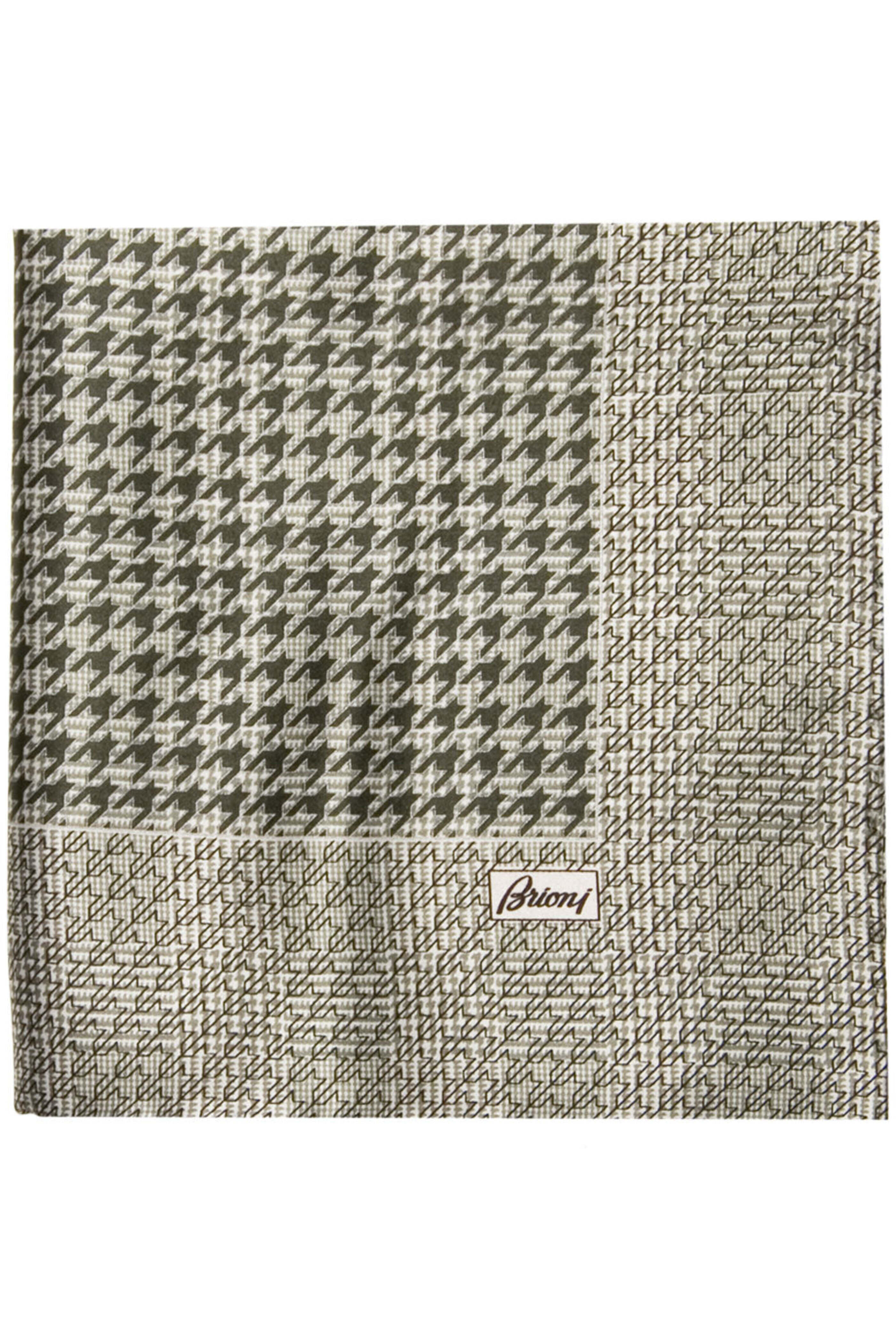 Brioni - Green Exploded Houndstooth Pocket Square