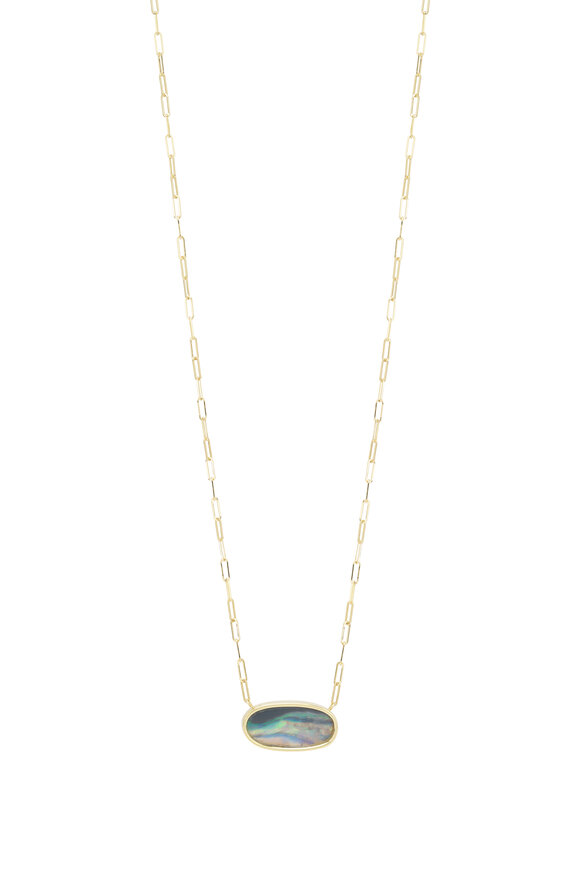 Lauren K Bea Oval Black Opal Pendant Necklace