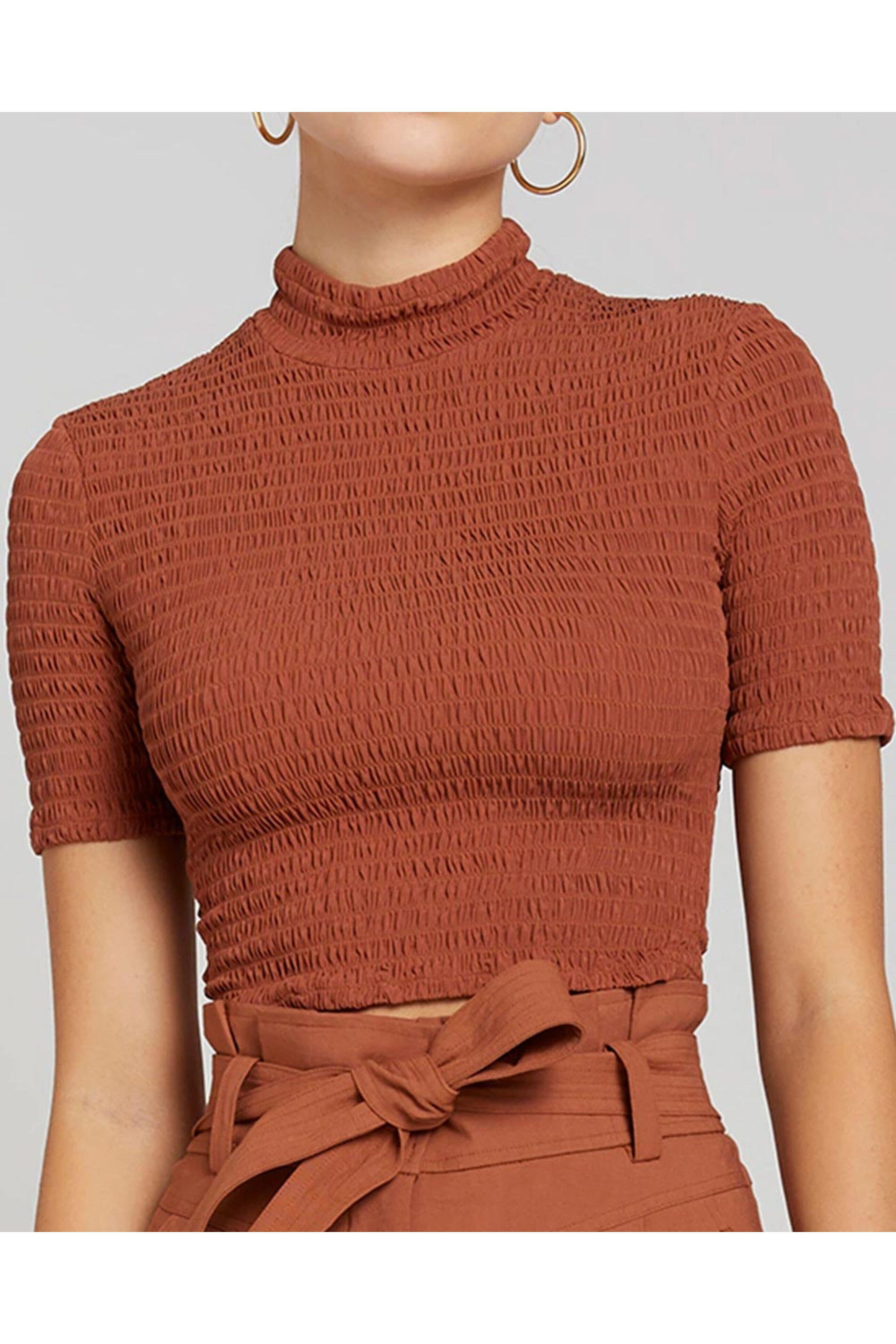 A.L.C. - Deep Amber Smocked Dana Top