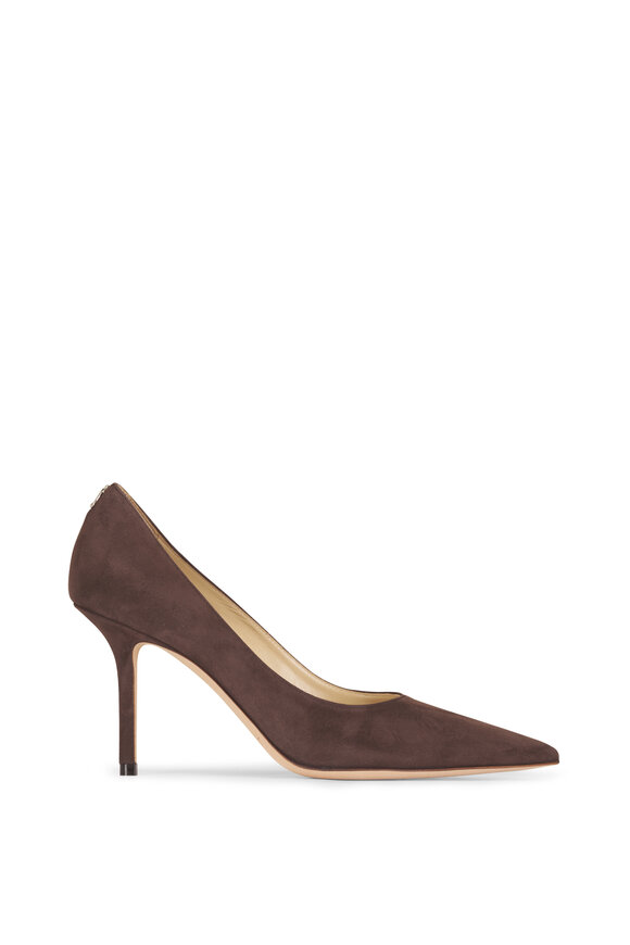 Jimmy Choo Love Chocolate Suede Pump, 85mm - view 3