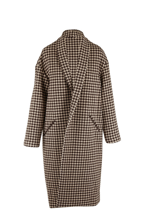 Nili Lotan - Kidman Mahogany & Beige Houndstooth Coat