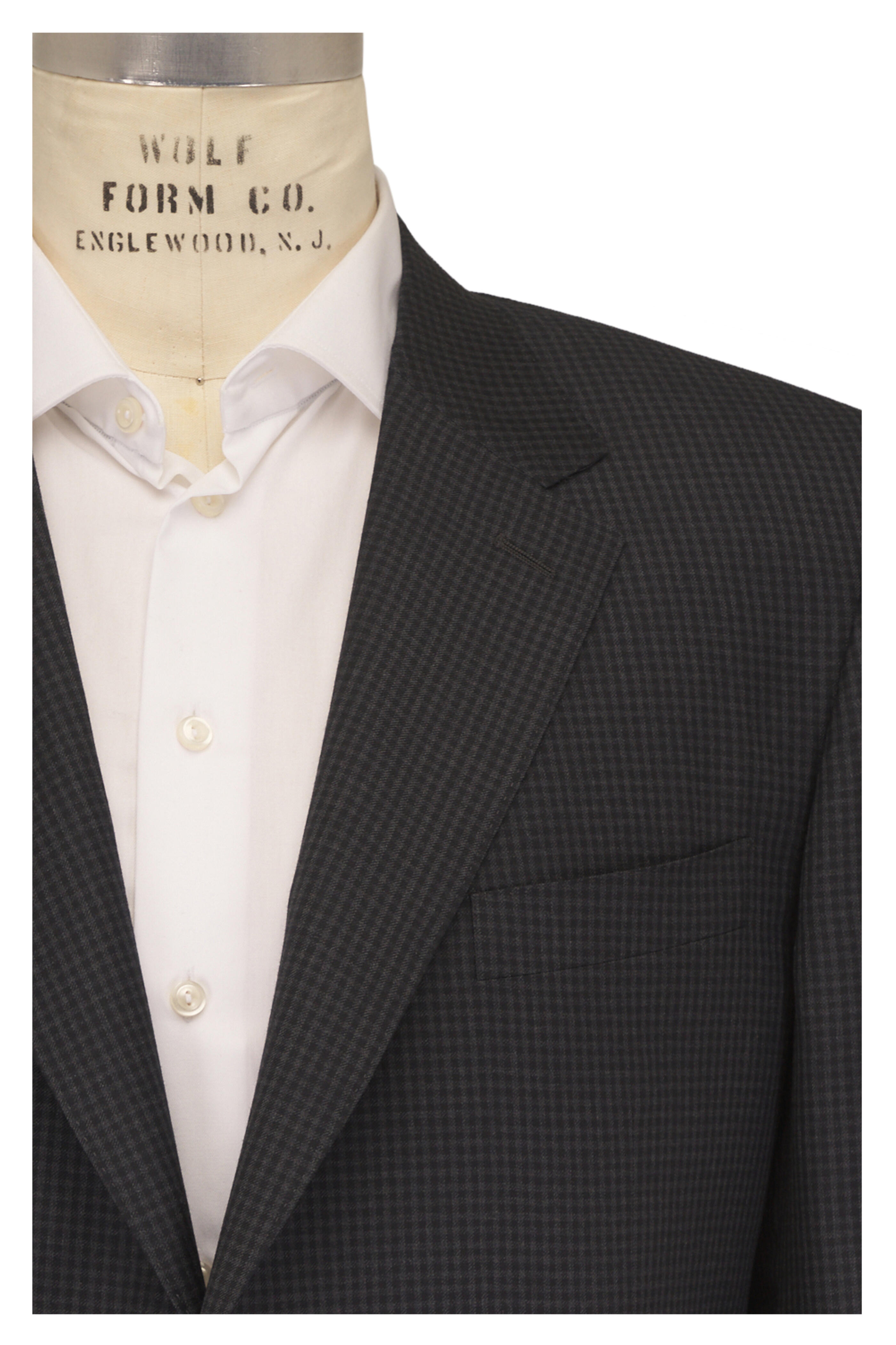 Canali - Charcoal Gray Check Wool Sportcoat - view 1