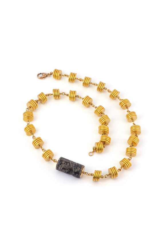 Sylva & Cie Meso Seall & Gold Beaded Necklace
