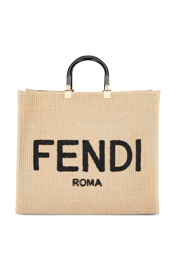 Fendi - Sunshine Logo Raffia Large Tote 