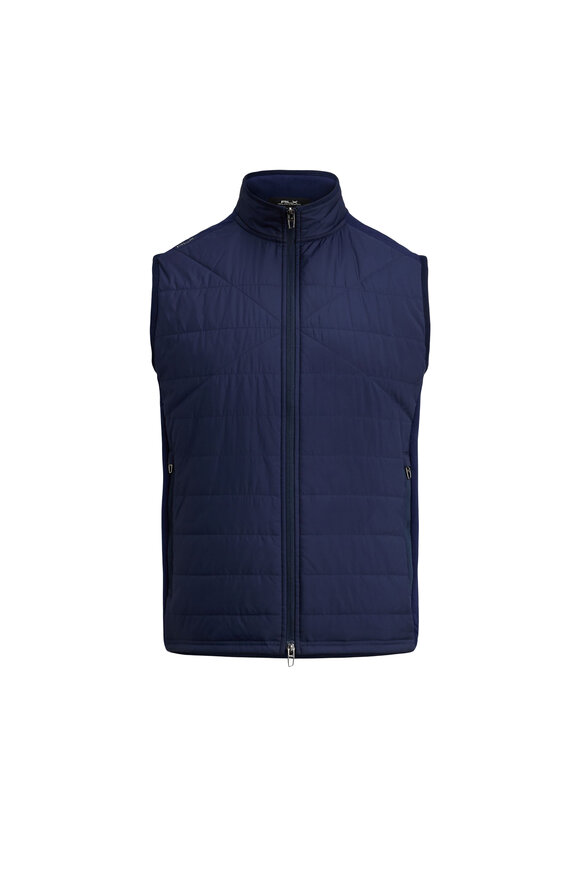 RLX Ralph Lauren Navy Wool Mock Neck Vest - view 6