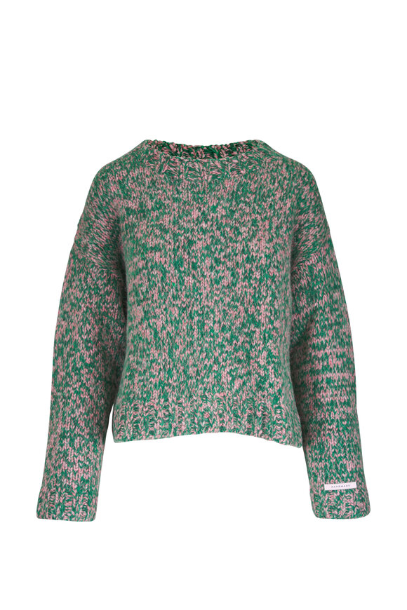 Odeeh Russian Green & Pink Mélange Sweater - view 1