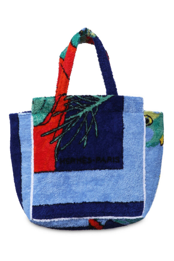 Lily Moross Terry Cloth Cabana Tote in Light Blue - view 2
