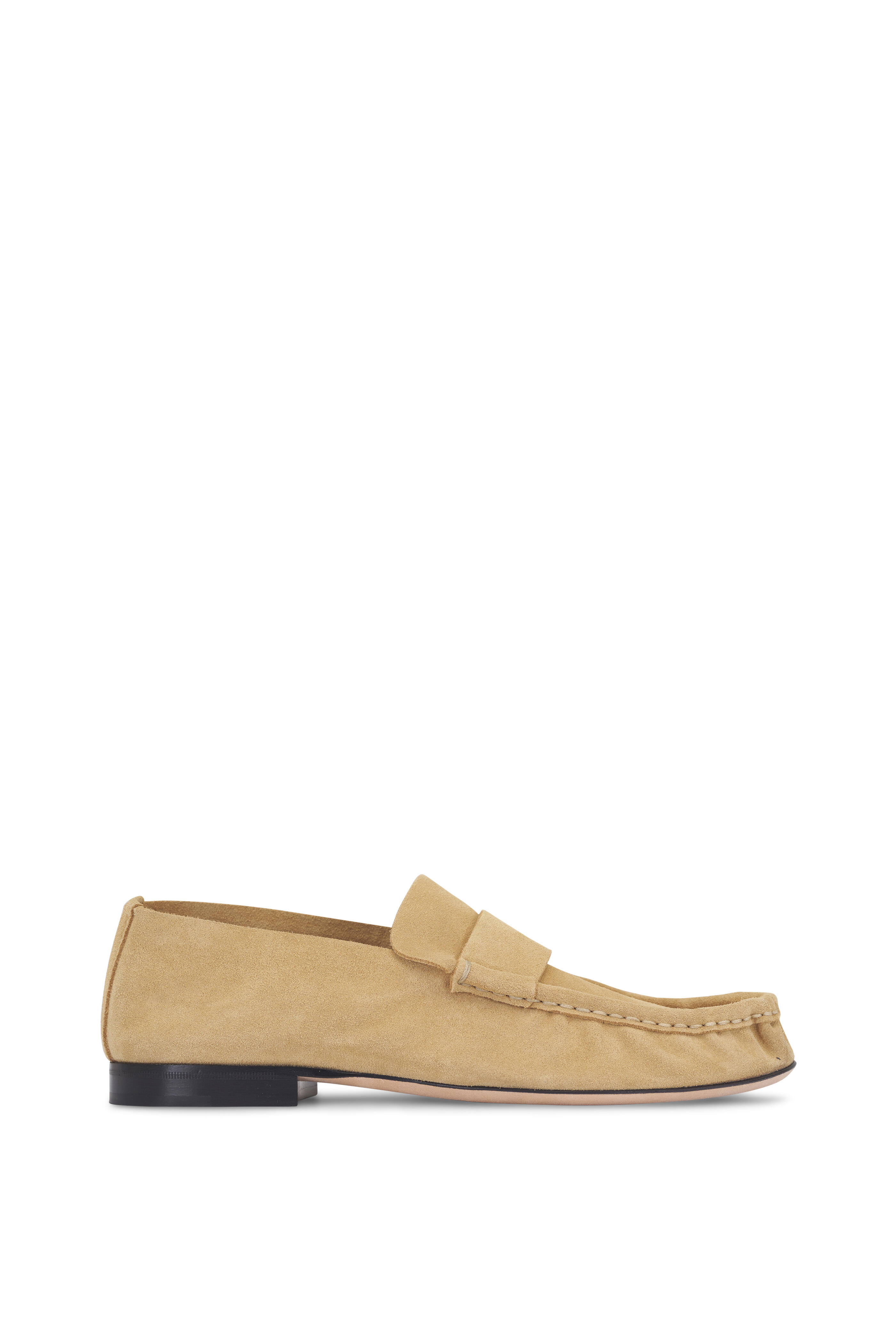 The Row - Yellow Linen Suede Soft Moccasin