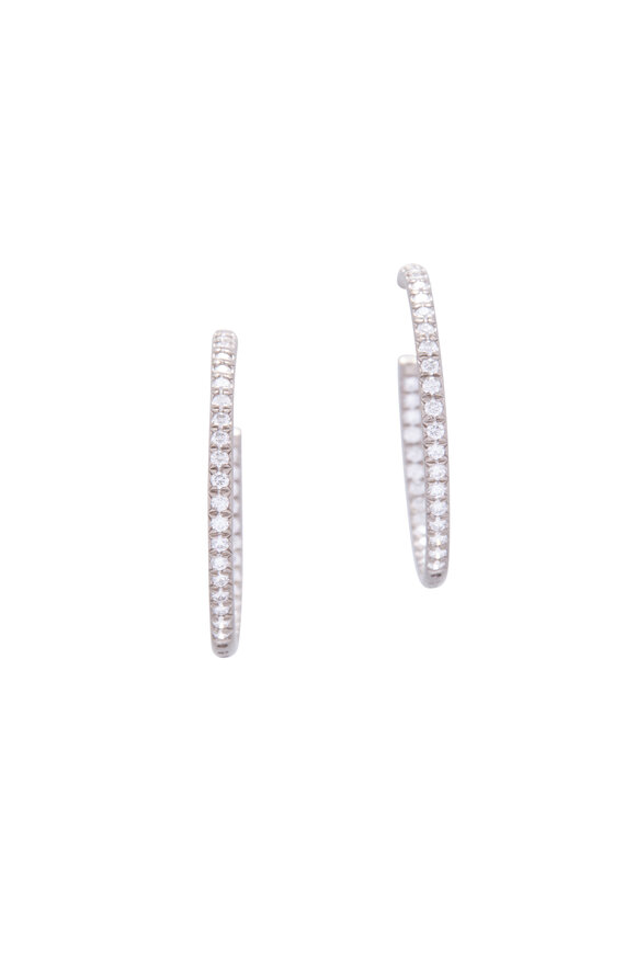 Caroline Ellen Diamond Hoops - view 2