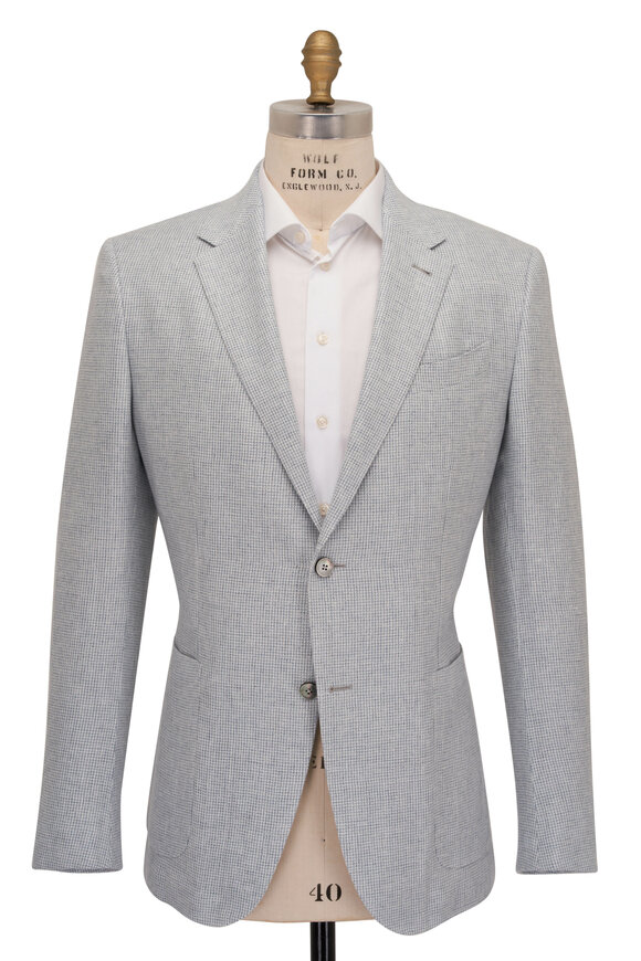 Zegna - Light Blue Microcheck Sportcoat 