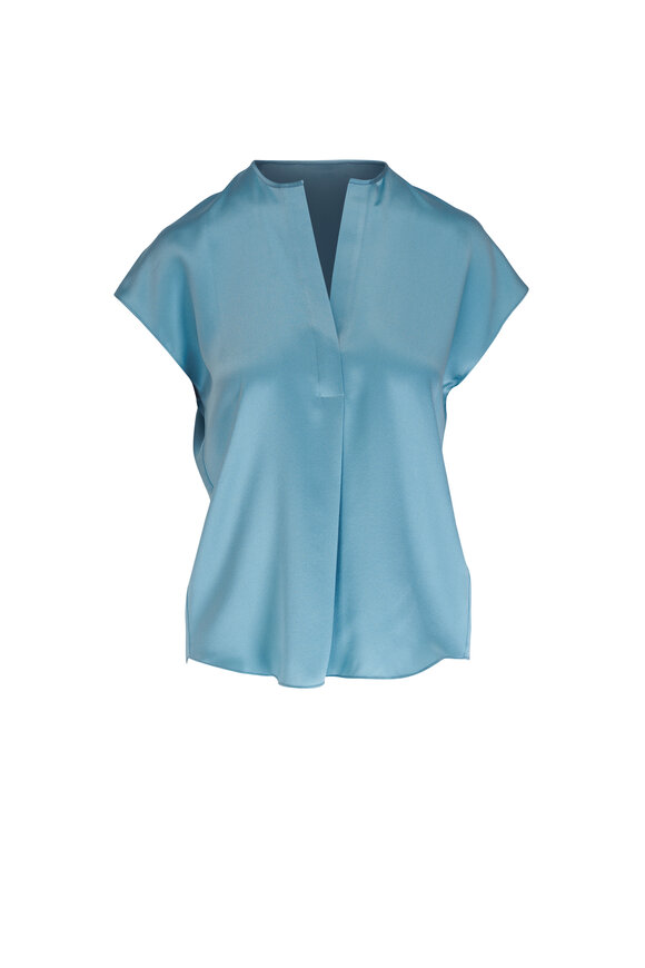 Vince Jade Silk Cap Sleeve Blouse 