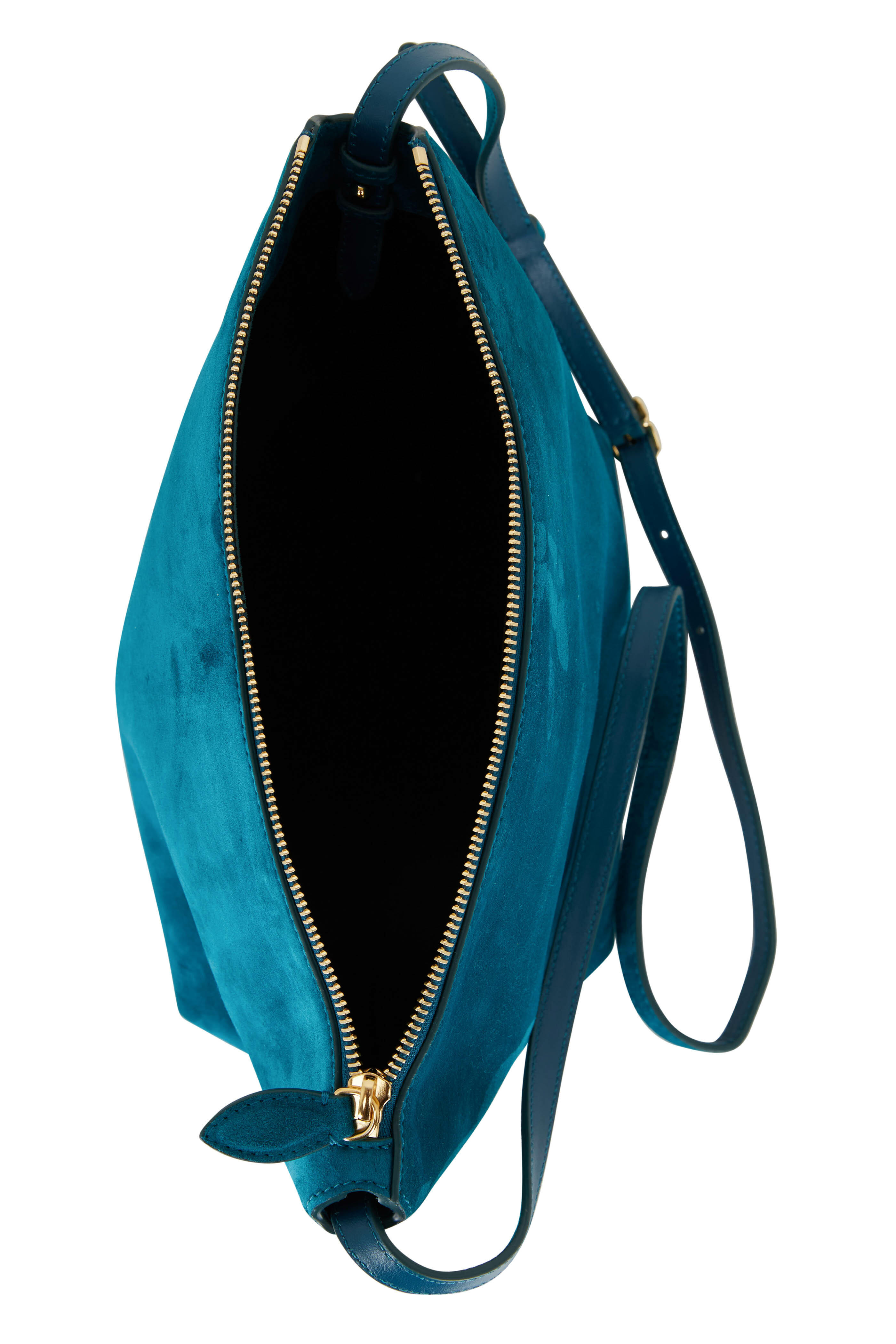 Khaite - Frances Dark Teal Suede Crossbody
