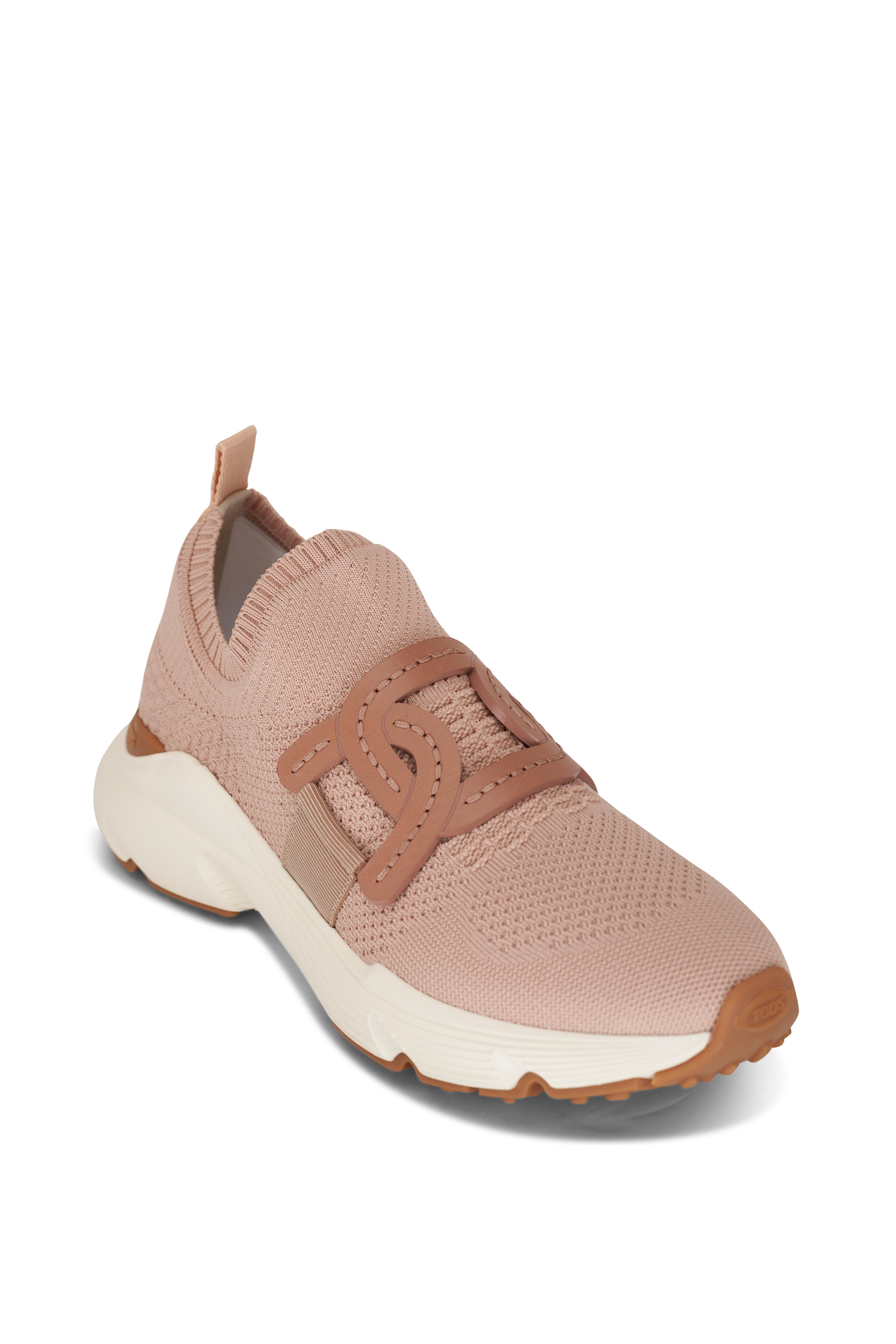 Tod\'s - Kate Sport Run Pink Knit & Leather Chain Sneaker