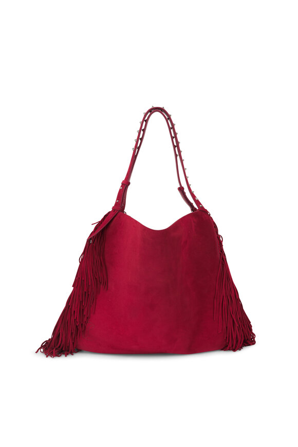 Valentino Garavani - Rockstud Navy Blue Leather Drawstring Tote