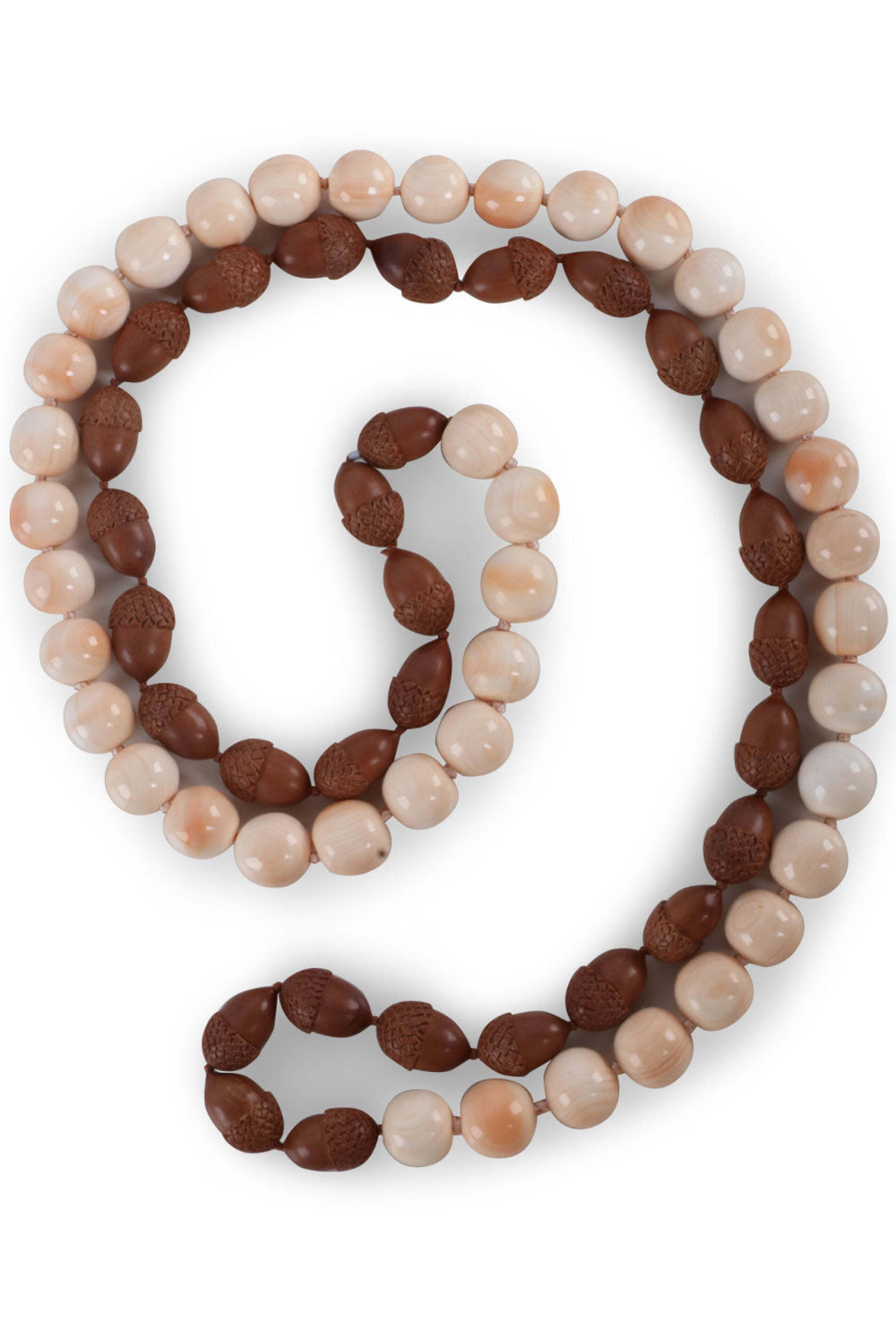 K. Brunini Jewels - Cameo and Sawo Wood Acorn Necklace