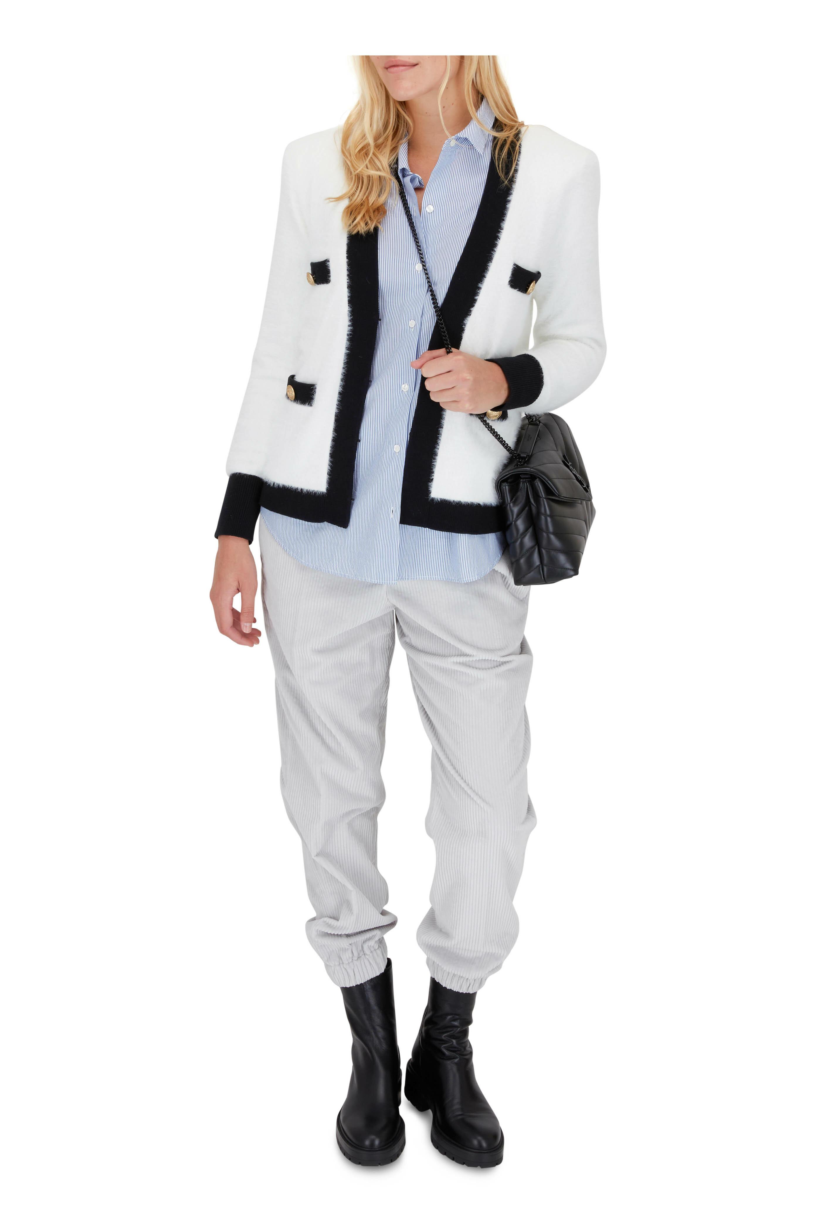 L'Agence - Kai White Pocket Cardigan