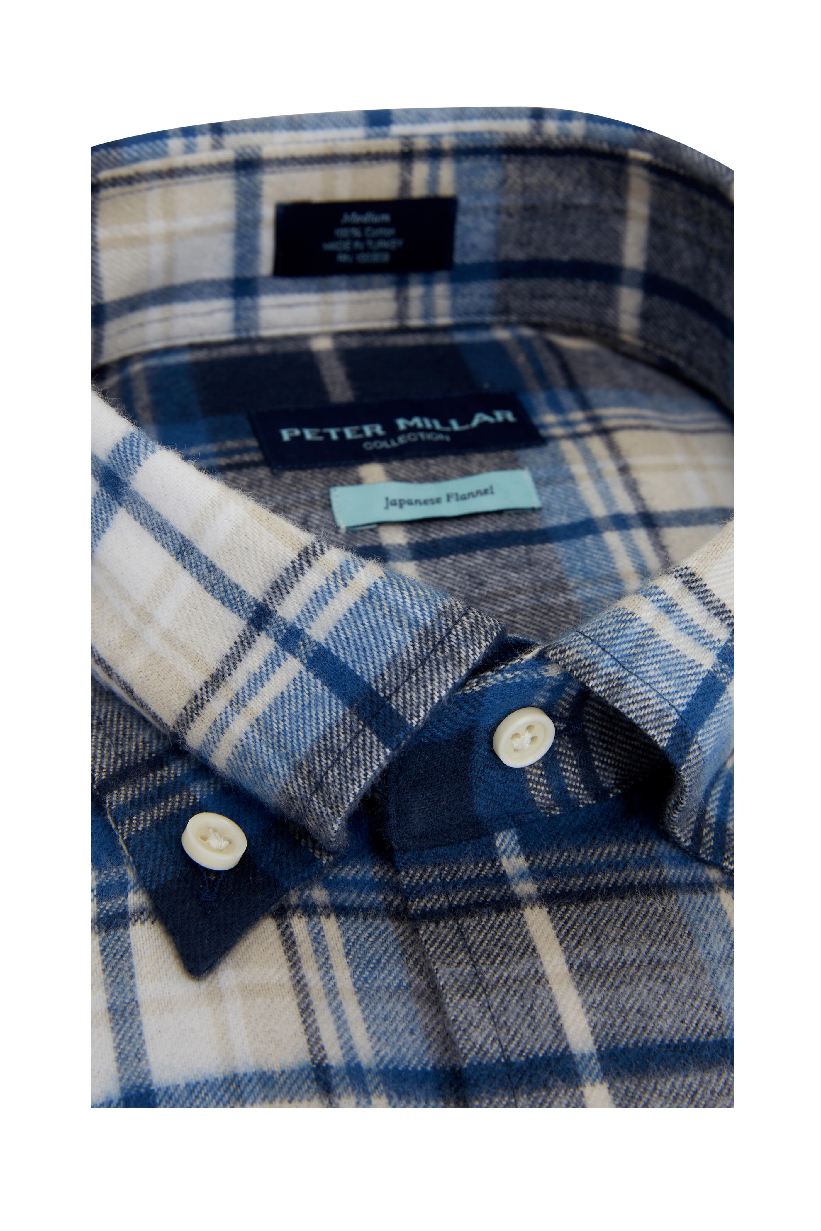 Peter Millar - Avio Blue Alps Plaid Japanese Flannel Sport Shirt