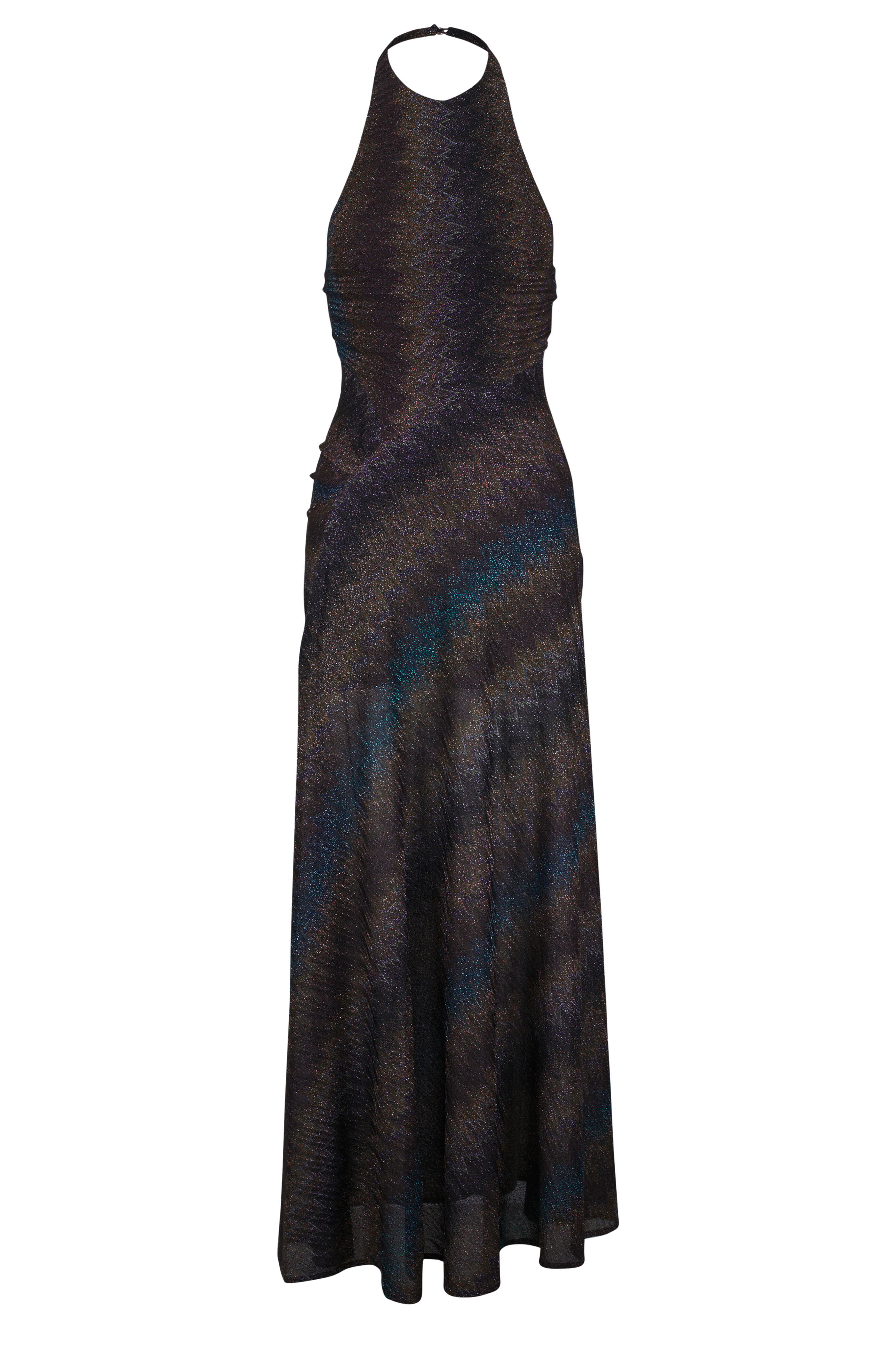 Missoni - Navy Blue Metallic Halter Gown