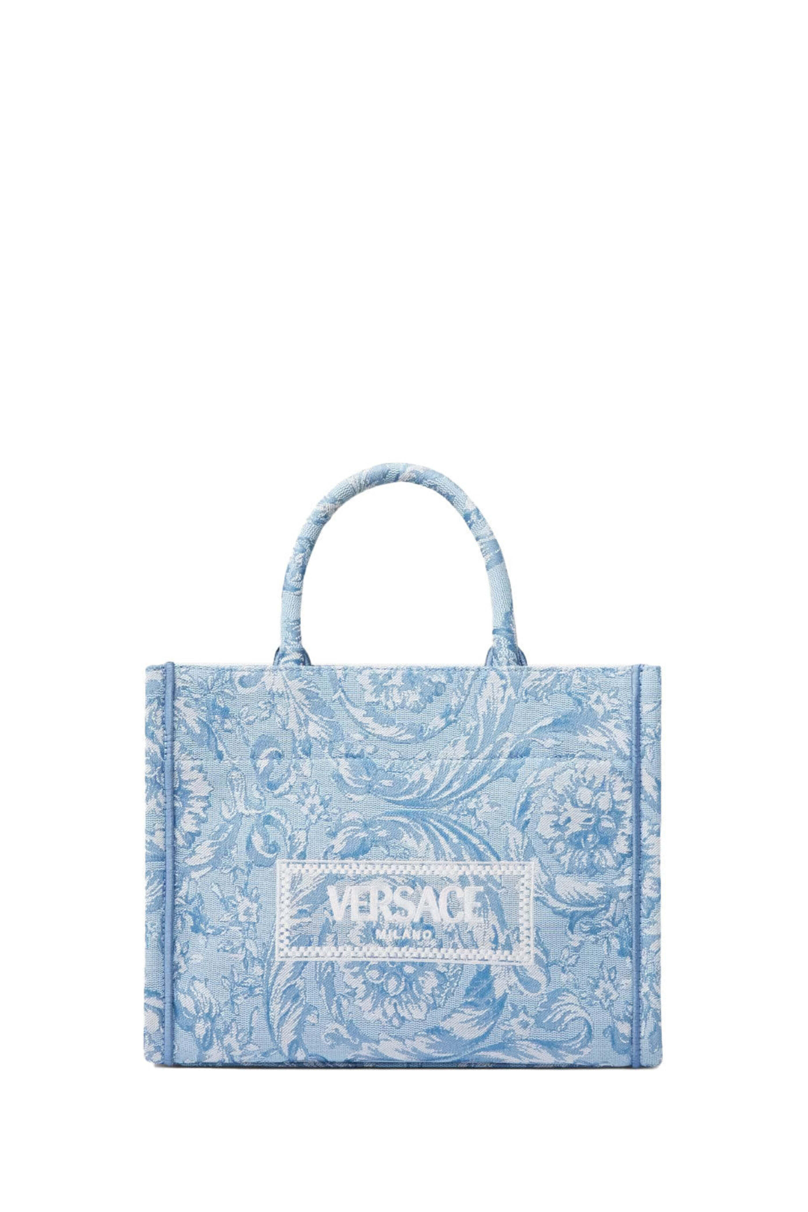 Versace - Barocco Athena Small Tote Bag in Baby Blue