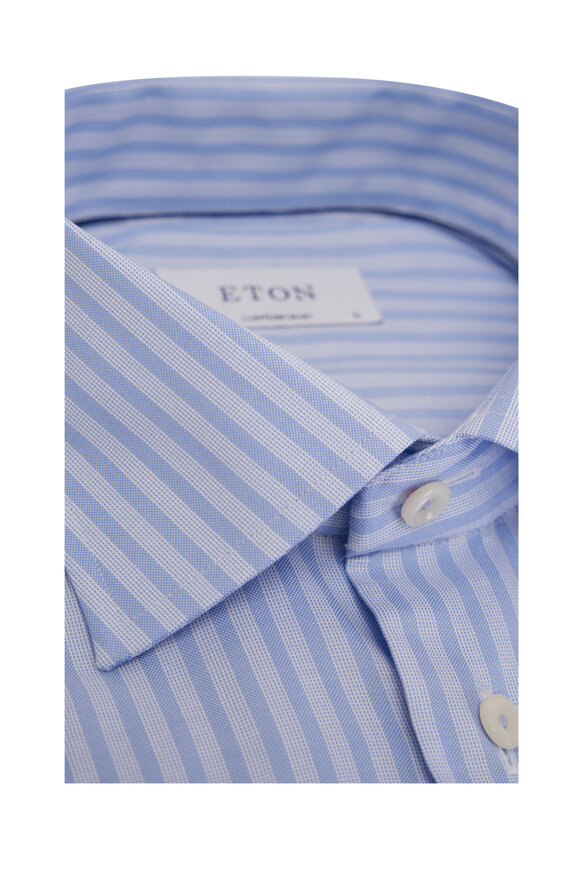 Eton - Light Blue Stripe Cotton Dress Shirt 