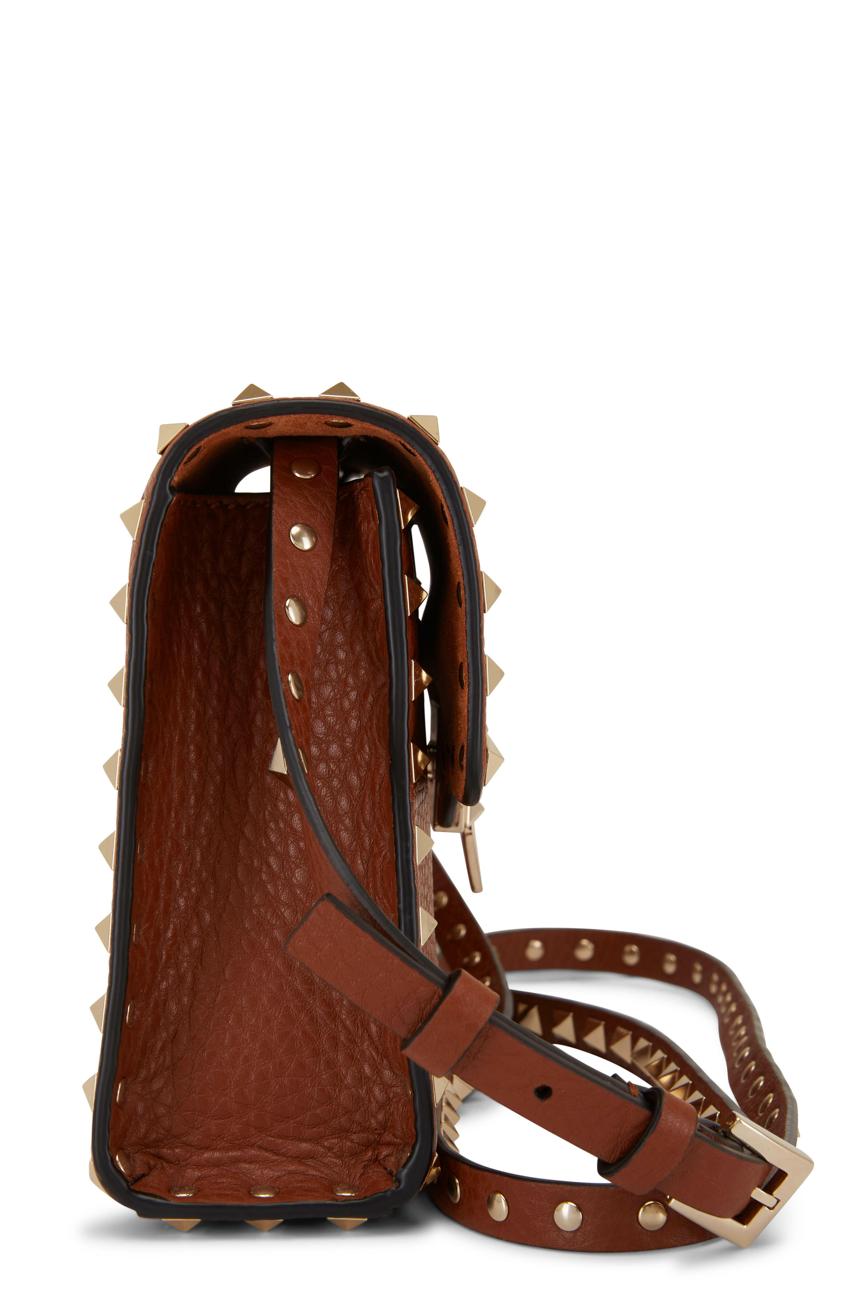 Valentino Garavani Rockstud Small Leather Shoulder Bag in Brown - Valentino  Garavani