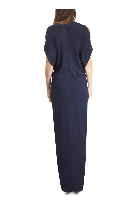 Zero + Maria Cornejo Long Miu Navy Silk Crepe Maxi Dress - view 4