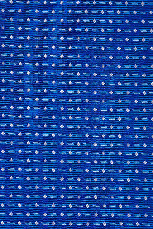 Eton Medium Blue Pin Dot Woven Silk Necktie - view 2