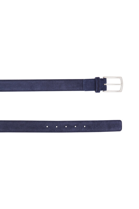 Zegna - Blue Suede Belt