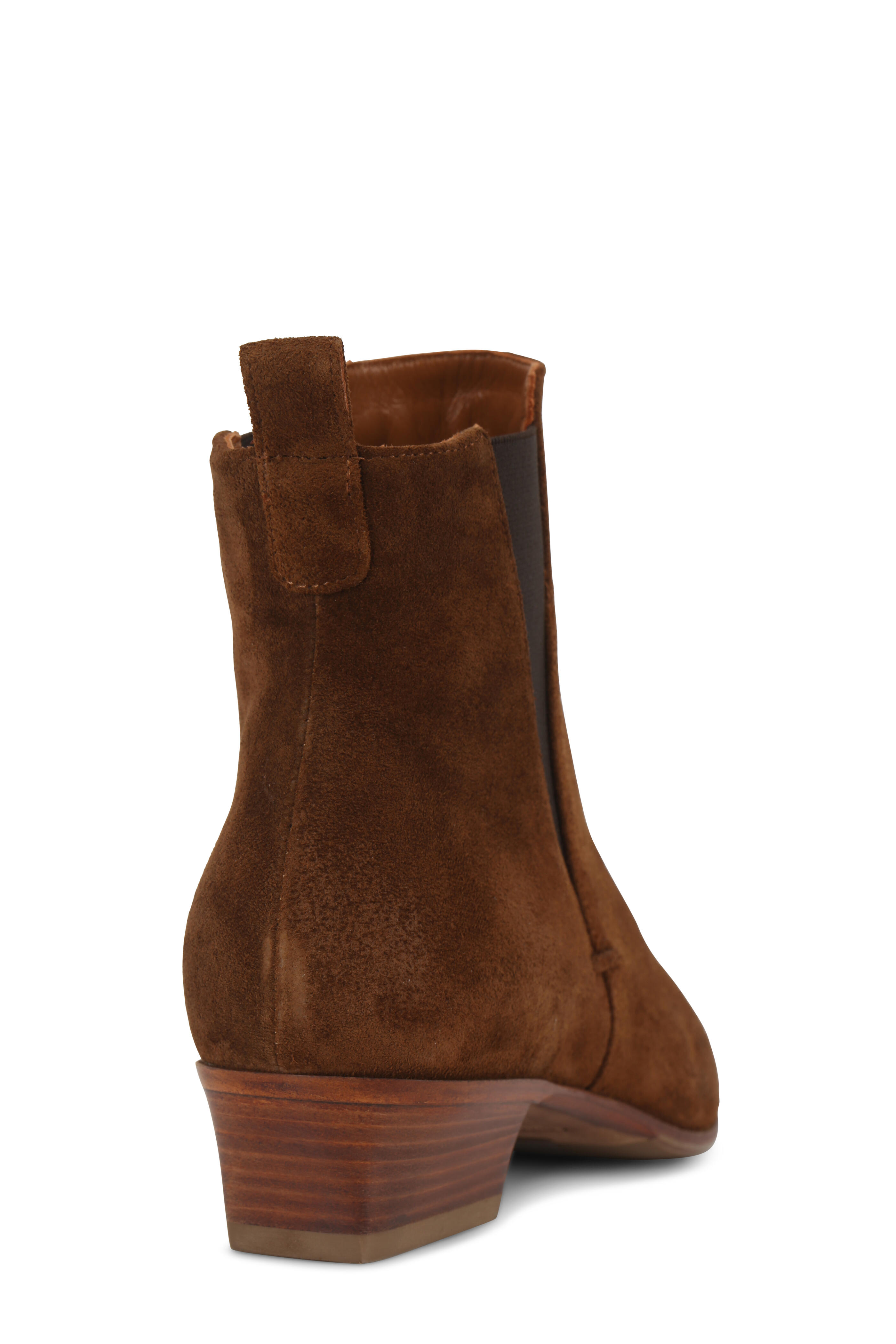 Aquatalia Fausta Chestnut Suede Ankle Boot 40mm