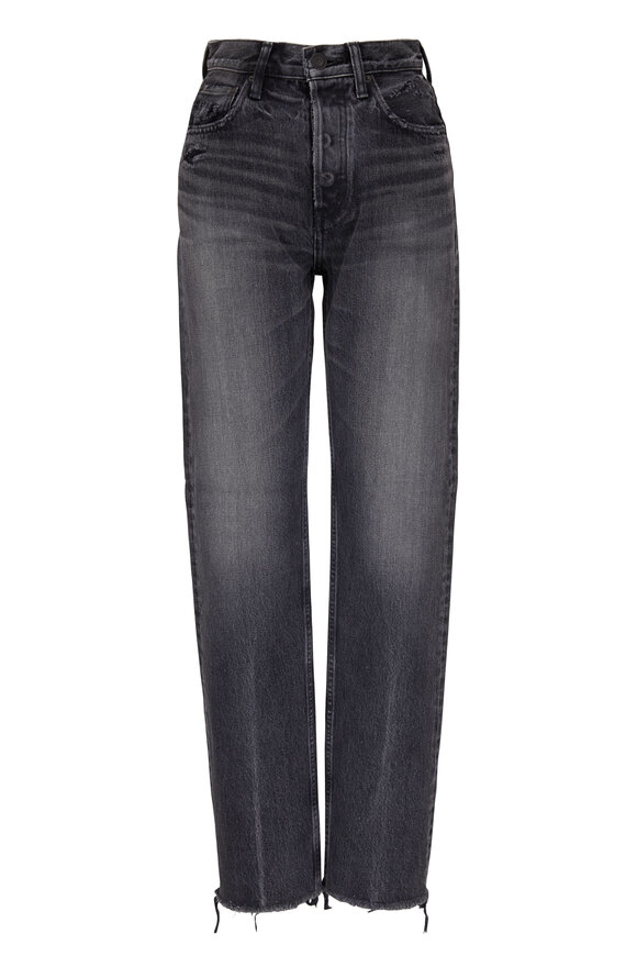 Moussy - Ashley Black Straight Leg Distressed Jean