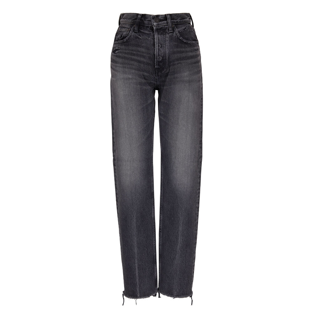 BLACK BY MOUSSY★ loose straight denim 23 MOUSSY VINTAGE Women's MV Iona Straight Low Black Jeans