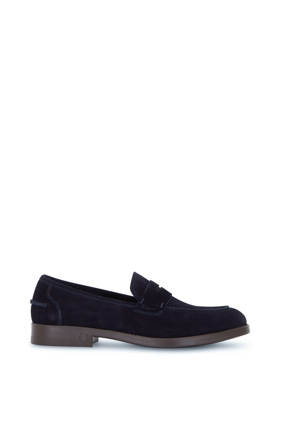 Ferragamo - Ayden Dark Blue Suede Penny Loafer