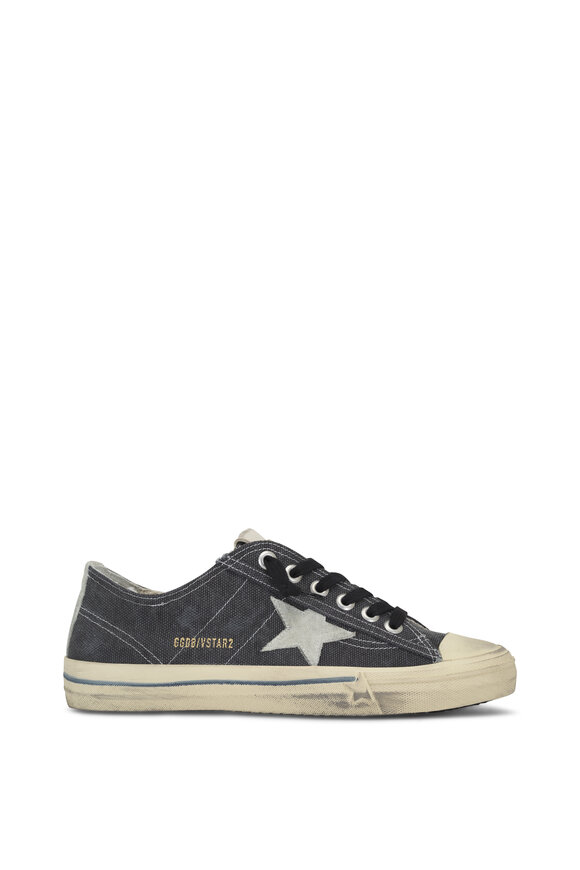 Golden Goose - V-Star 2 Black & Gray Canvas Low Top Sneaker