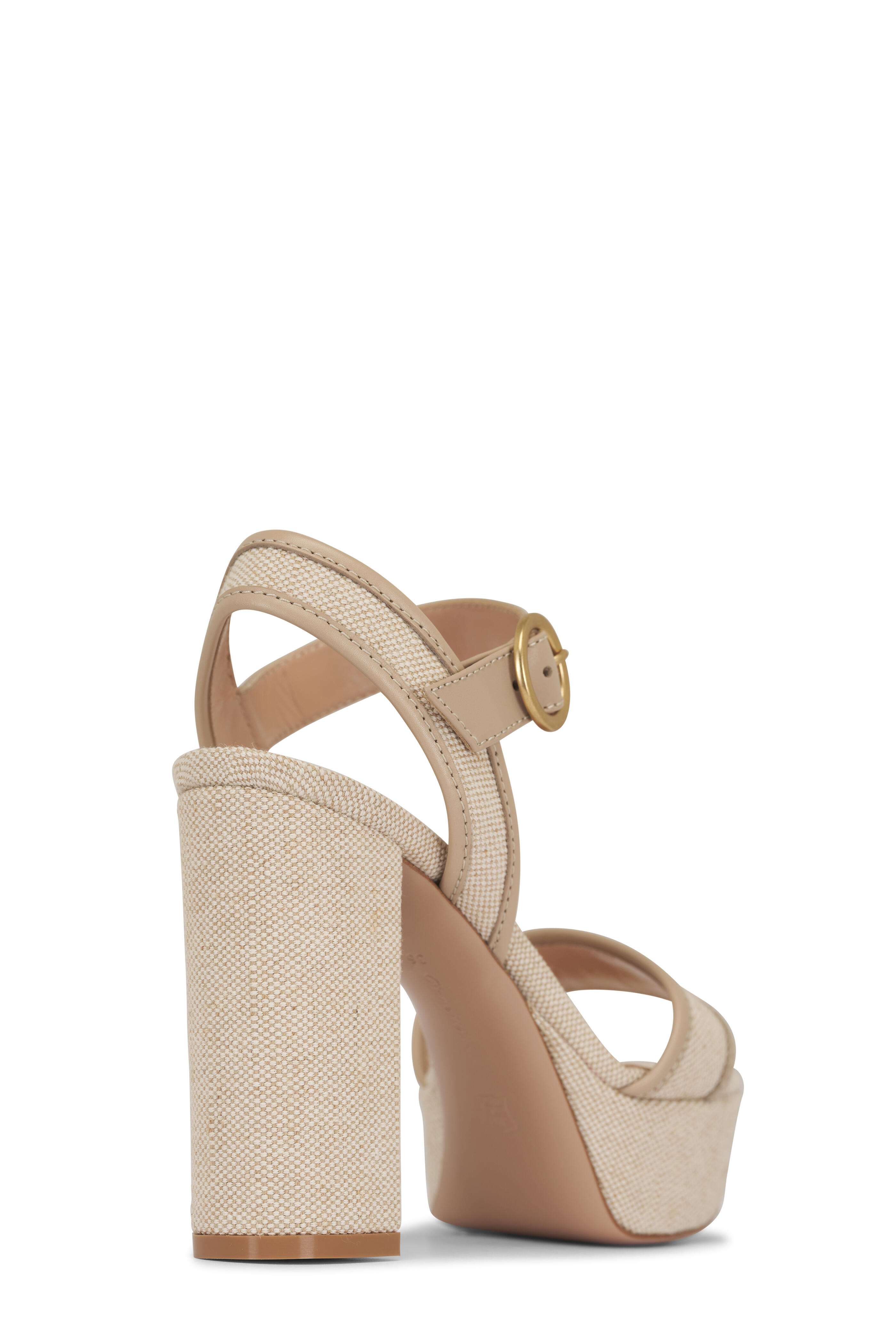 Gianvito Rossi - Milos Sand & Natural Chunky Sandal, 70mm