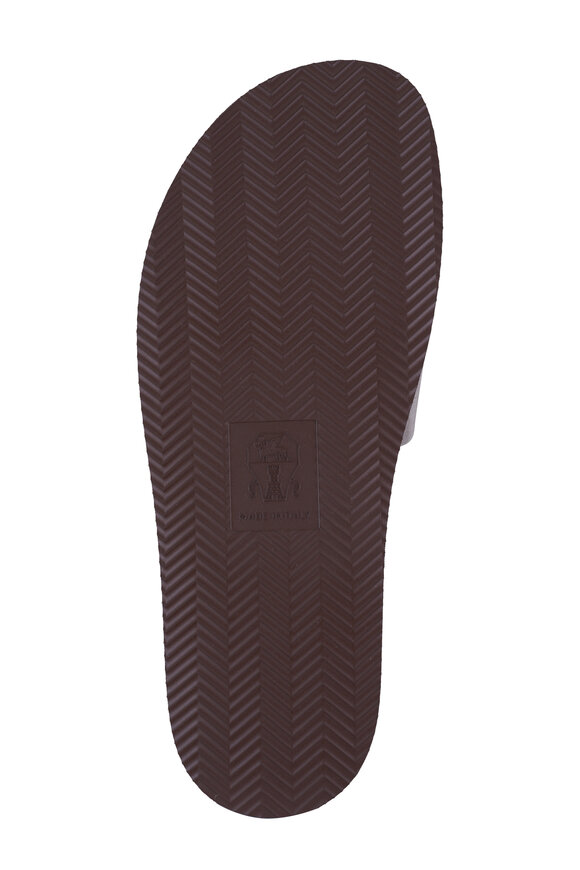 Brunello Cucinelli Sand Suede Slide - view 5