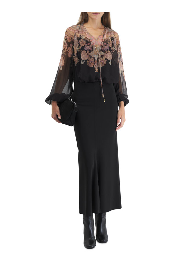 Zimmermann - Illustration Black Paisley Billow Blouse 