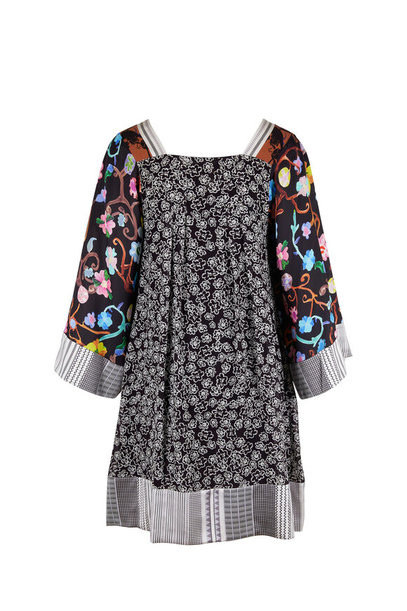 Dorothee Schumacher - Mixed Florals Black & Multi Long Sleeve Dress