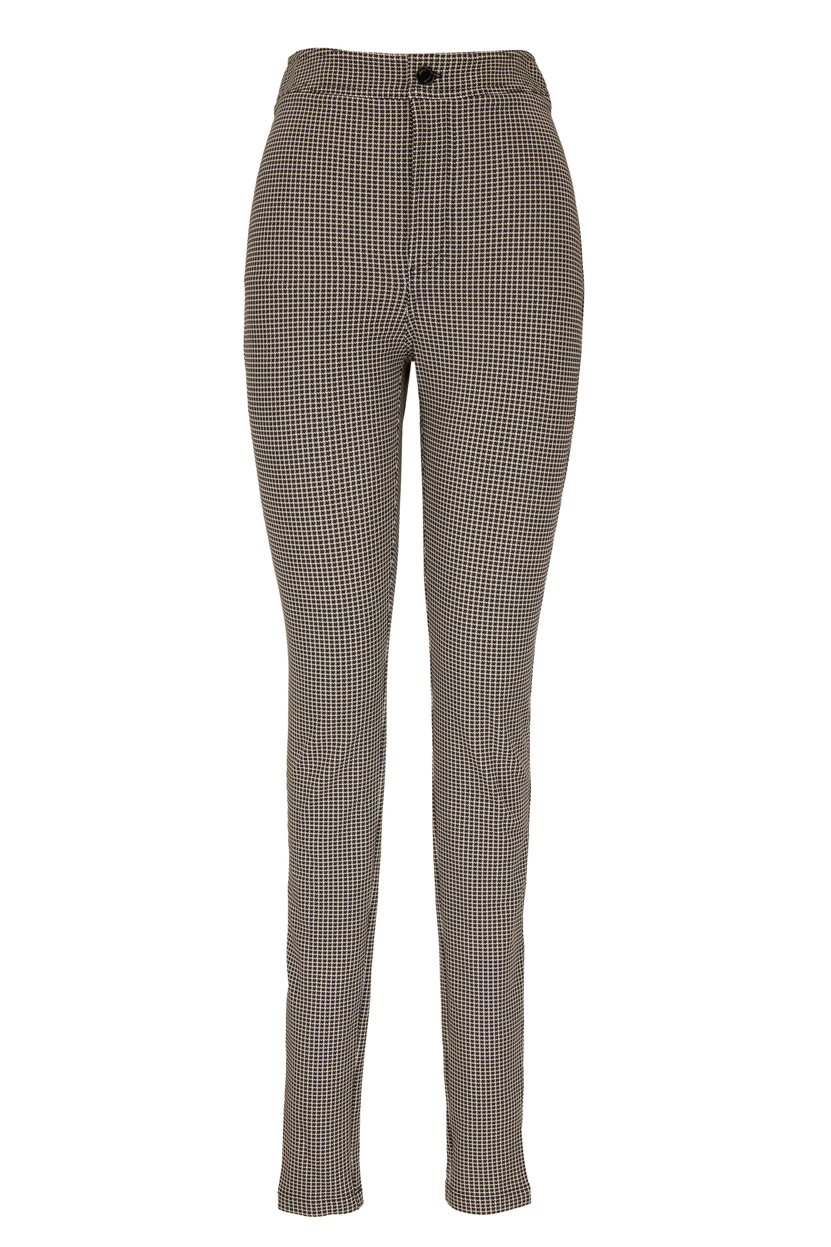 Saint Laurent - Black & White Micro Houndstooth Jersey Pant