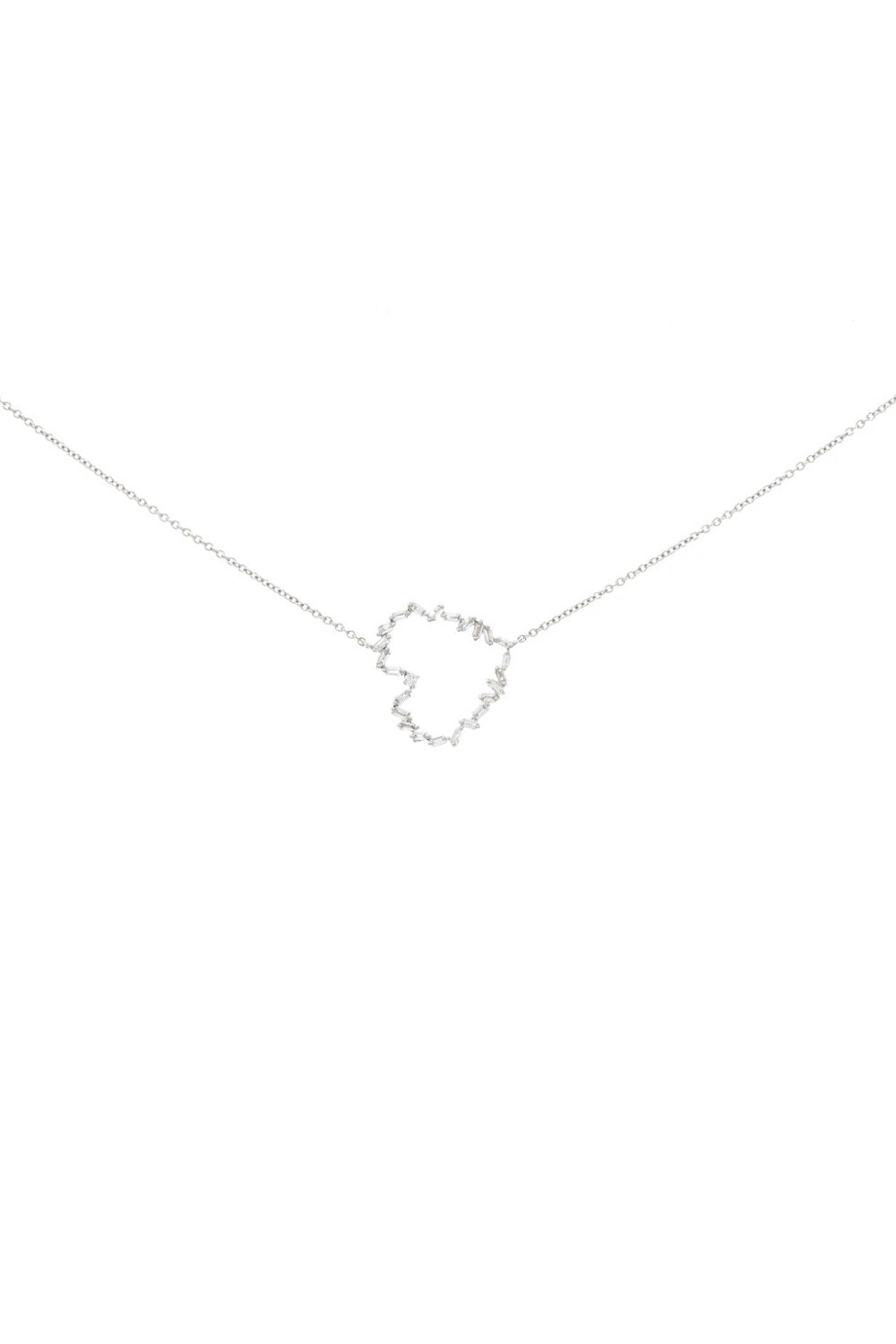 Kai Linz - White Gold Baguette Diamond Amora Necklace