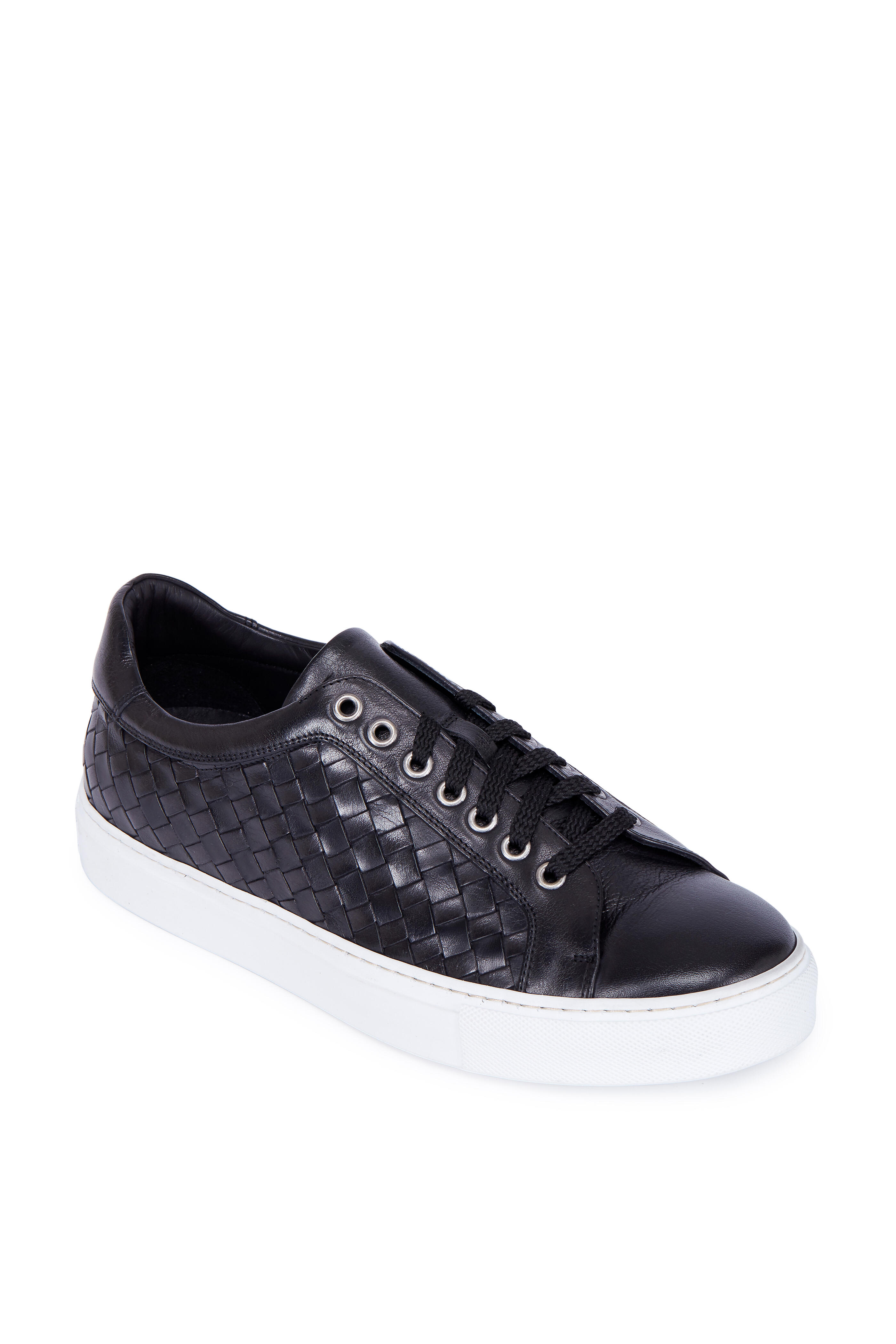 Trask Rylan Charcoal Gray Hand Woven Leather Sneaker