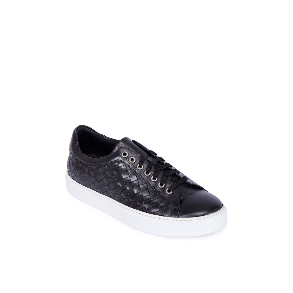 Trask - Rylan Charcoal Gray Hand-Woven Leather Sneaker