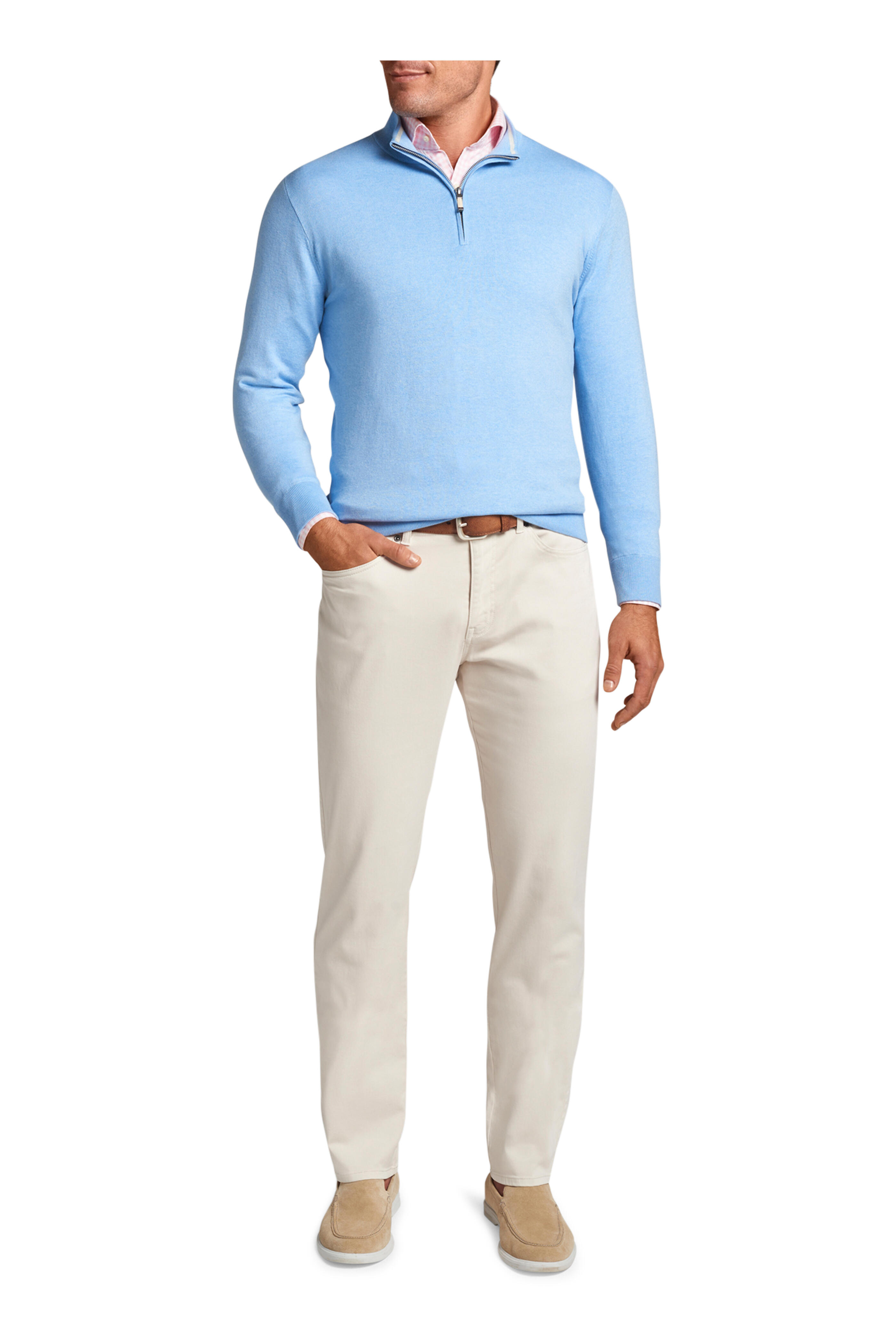 Peter Millar - Cottage Blue Crest Quarter Zip Pullover
