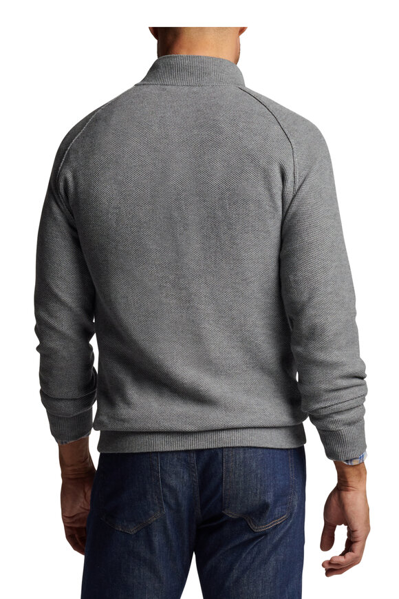 Peter Millar - Parkway Gale Gray Textured Mock-Neck Sweater