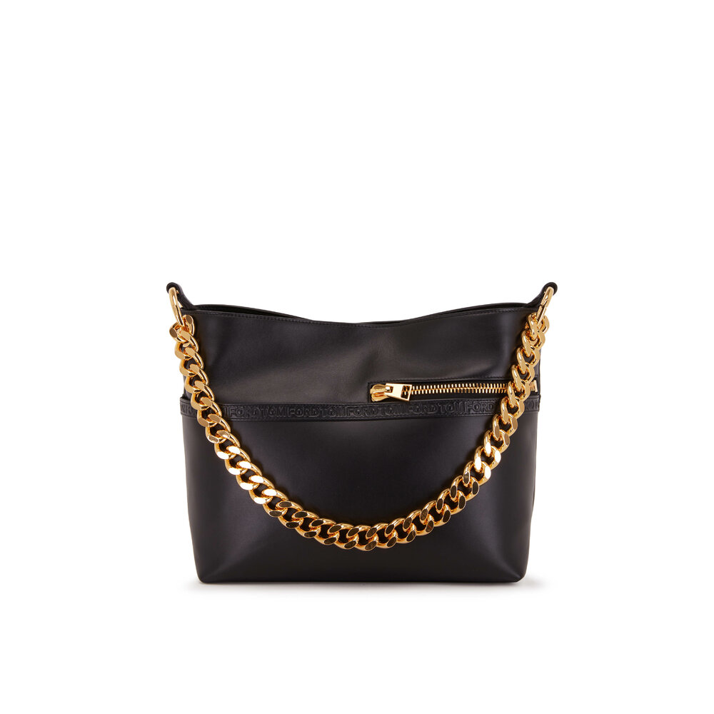 ショルダーバッグ・ポシェット TOM FORD Leather shoulder bag logo CHOCOLATE Designer Shoulder Bags for Women | Tom Ford