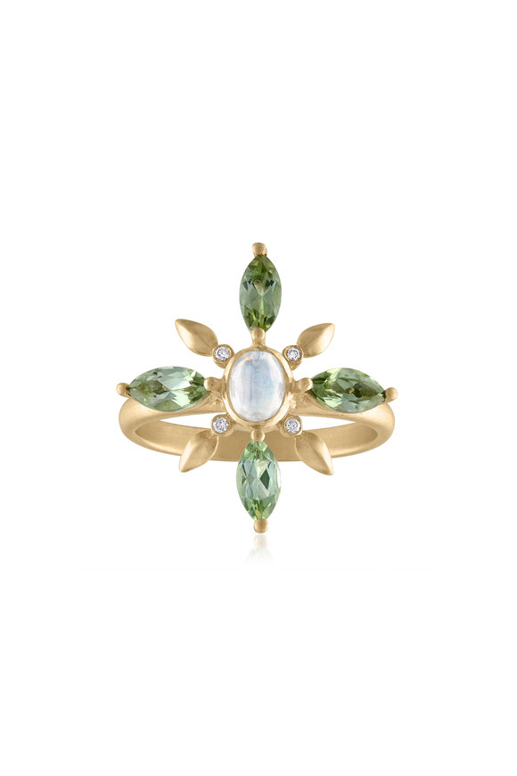 Loriann Cassia Star Gazer Moonstone & Tourmaline Ring - view 1