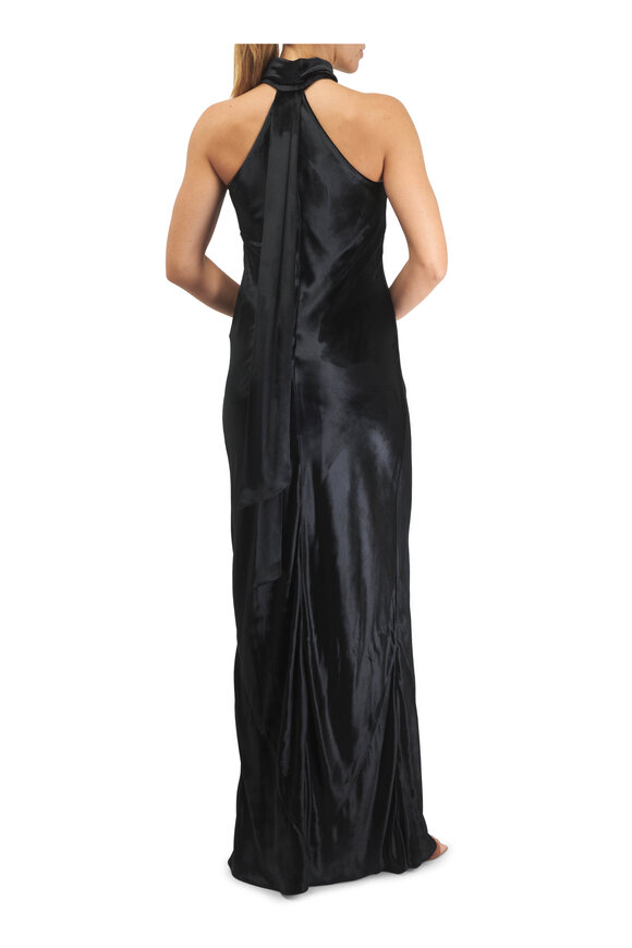 Galvan Pandora Black Satin Gown - view 6